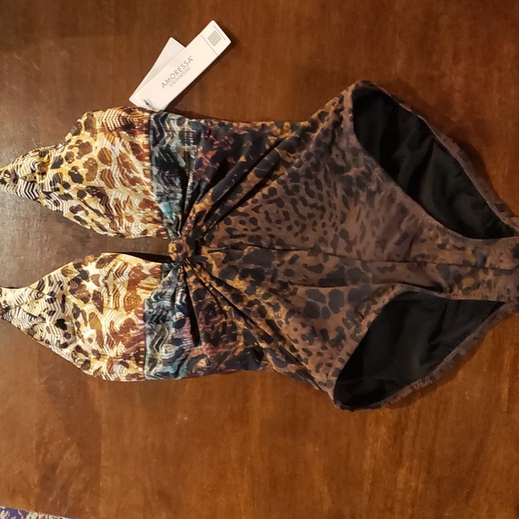 NWT Amoressa by Miraclesuit Bengal Dream Halter One-Piece Swimsuit 8 - Picture 3 of 6